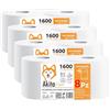 NONSOLOINFORMATICA Rotoloni Carta Asciugatutto 8 Kg - 8 Rotoli, 6400 Strappi, Extra Resistente, Lunga Durata - 2 Veli Pura Cellulosa, Microgoffrata, Uso Alimentare, Casa e Industria