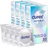 Durex Invisible Preservativi Uomo Lattice Naturale Trasparenti Lubrificati Forma Classica Extra Sottili 20 Profilattici + Eternal Connection Lubrificante Intimo Lunga Durata Base Siliconica 50ml