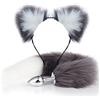 FJUJMLAN Plug anale Coda con coda di volpe Plug coda Cosplay anale Butt plug Set di tappi anali Accessori per capelli Coppie di anali di volpe per coppie di code di giocattoli Coda di volpe Party Plug(C-Normal