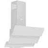 Wiggo B643 - Cappa aspirante da 60 cm, senza testa, 615 m³/h, display touch a 4 livelli, classe di efficienza energetica B, con 2 filtri a carbone, cappa anteriore in vetro bianco