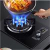Generico Fornello A Gas Portatile A Fuoco Singolo, Bruciatore Wok Ad Alta Calore Da 5,2 KW A 13 Cavità, Con Pannello In Vetro Temperato E Protezione Fiamma,Con Timer Da 99 Minuti(NG)