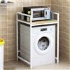Nordivo Supporto lavatrice Asciugatrice per Regolabilein Altezza,mobiletto sopra lavatrice,Tamburo Lavastoviglie Ripiano Di Stoccaggio,per Bagno, Cucina, Balcone, Lavanderia(White/brown,44in/112CM)