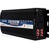 MERHOVO Inverter a onda sinusoidale pura 1600W 2200W 2600W 3000W 4000W 5000W 6000W 7000w 8000w 12V/24V 48V 60V a 110/220 Convertitore di potenza di tensione Inverter solare USB Migliora la dissipazione del ca