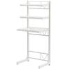 Valdoza Scaffale Per Incolonnamento Lavatrice E Asciugatrice Per Bagno, Cucina | Scaffale Sopra La Lavatrice, Supporto Lavatrice Asciugatrice Materiale In Acciaio Al Carbonio,(White,161cm/63.3in-3)
