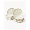 Westwing Collection Servizio di piatti a forma di fiore Sabina, 4 persone, set da 12 - Beige