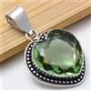 Astounding Verde Ametista Gemma 925 Argento Sterling Fatto a Mano Ciondolo 5.6cm