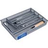 KONZEPT Porta posate cucina cassetto 31 × 23 × 4,5 cm, grigio - inserto separatore per cassetto, plastica resistente, lavastoviglie