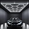 ANGDI Luci LED esagonali da garage ultra grandi, plafoniera LED a nido d'ape 6500K con cornice, 8x15.9ft, lampada da parete a nido d'ape per negozi, palestre, uffici, barbieri, centri(D)