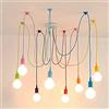 cutecool Lampada a Sospensione Vintage Nordic Spider Retro Regolabile Multipla Decorativa Classica a LED in Silicone