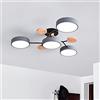 PTLYE Lampadario da soffitto Nordic Molecule Cerchio con Paralume in Metallo LED a Semi-Incasso Lampadario Moderno in Acrilico per Camera da Letto - Macaron Grigio 4 luci