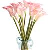 cn-Knight 10pcs di Gigli di Calla Artificiali, Fiori Artificiali con Stelo Lungo 67cm, Gigli di Calla Realistici per Bouquet da Sposa, Decorazioni per la Casa,Rosa