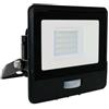 V-TAC Faro LED da Esterno con Chip Samsung 20W con Sensore PIR di Colore Nero Impermeabile, Luce Bianco Caldo