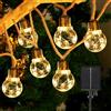 Knitluxe Luci solari per esterni, stringa di luci solari a LED G50 da 10 m / 32 piedi per il giardino, 20 lampadine infrangibili 2 pollici / 5 cm, luci per festival solari all'aperto (Bianco caldo)