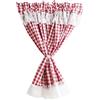 A.Monamour Tenda Corta per Finestra Piccola Opaca - Quadretti Rossi Bianchi Di Cotone Con Pizzo Voile Bianco - Cucina Bistrot Caffè Mezza Mantovana a Vetro a Pannello