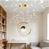 FDOIUTU 10W LED Illuminazione a sospensione Soffitto Regolabile 3 temperatur Colori 3000K/4500K/6000K, Metallo Acrilico luci sospese per Camera da letto Lampada da comodino Lampadario (Oro/6000k)