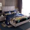Loussiesd, Set di lenzuola per letto matrimoniale, stile americano, paesaggio urbano, con stampa, 4 pezzi, include 1 lenzuolo e 1 lenzuolo con angoli con 2 federe, morbido, motivo: New York