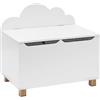 Rebecca Mobili Baule Portagiochi, Cassapanca Per Bambini, Bianco, MDF Pino, Con Coperchio Schienale, Per Cameretta - Misure HxLxP: 55 x 60 x 40 cm - Art. RE6844