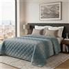 Dorian Home Trapunta Estiva Letto Singolo 100% Puro Cotone Certificato Sambuco Nocciola
