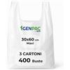 G.M. DISTRIBUZIONE GM 400 Buste Spesa 30x60 cm Biodegradabili e Compostabili Bianche con Manico, Shopper Resistenti per Negozi, Mercati, Attività Commerciali e Consegne (Misura Maxi)