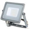 V-TAC Proiettore LED Slim Chip Samsung 20W, Grigio Luce Naturale 4000K
