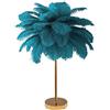 GENERIC Lampada da Tavolo con Piume, Lampada a LED Paralume in Piume finte, Luce d'atmosfera Decorativa Notturna Comodino per la casa, Decorazioni Matrimoni Camera delle Ragazze (Blue)