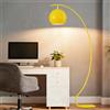 KlkrzJwy Moderne lampade da terra ad arco, lampada da terra alta gialla, lampada da terra in metallo con paralume regolabile sospeso sopra il divano, luce di lettura ad arco per camera da letto