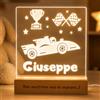 SBUGATTA |Lampada Personalizzata Con Nome |Lampada Notturna Bambino Bambina Neonato |Luce Notturna Personalizzata Bambini |Regalo Battesimo Bimbo Bimba|Regalo Nascita Bimbo Bimba (Macchina)