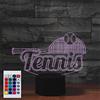 SUPERHONGJIHAO Luce notturna per bambini 3D giocare a tennis lampada a led con telecomando 16 colori che cambiano regalo di compleanno di Natale per il bambino