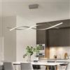 Yuelux Lampada a Sospensione LED Moderna con Telecomando | Dimmabile e Altezza Regolabile | Design a Spirale | 46W, 3000K-6500K | per Isola Cucina, Sala da Pranzo, Salotto, Ufficio | Grigio, 120cm