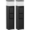 ledscom.de 2 lampade da vialetto/lampioni a paletto PODEL per esterni, IP44, 39 cm, nero, 1 lampadina G9 max. 10 W, 2 prese