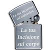 3Dglas Zippo Originale con inciso Il Testo | Cromato Spazzolato, Chrome Brushed