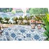 Generico Tovaglia Plastificata Rettangolare Antimacchia, Copritavolo Quadrato Moderno in PVC, Per Decorazioni Casa, Giardino, Feste di Compleanno (140_x_140_cm, Floreale Blu)