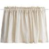 A.Monamour Corta per Finestra Piccola Cotone Beige e Lino Trasparente Tenda da Cucina Bistrot Caffè Mezza Mantovana a Vetro a Pannello Porta Armadio Lavandino
