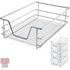 tectake® Cassetto Telescopico - 4 x 40 cm - Cassetto Estraibile per Cucina, Ripiano Scorrevole, Binario Telescopico, Organizer Cromato per Mobile da Cucina, Cassettiera Salvaspazio