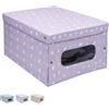 VIRSUS Scatola Portabiancheria per cambio stagione 2526, Misura 40x50x25 cm, Finestra Trasparente, Box Contenitore Salvaspazio Organizer Armadio per vestiti e biancheria (Rosa Fantasia)