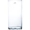 Sandra Rich, vaso di vetro cilindrico trasparente, collezione Cyli, tagliato a caldo, con diametro di 15 cm, Vetro, clear, 30 cm