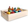 Creative Deco Grande Scatola in Legno | 60 x 40 x 13,5 cm (+/- 1 cm) | Scatole con Maniglie Cassetta Contenitore Portaoggetti Portagiochi | Ideale per Decoupage Documenti e Attrezzi