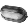 eacommerce Plafoniera Palpebra Ovale da Giardino Per esterni Bianca e Nera Maxi o Mini IP44 (Nera, Mini: 21,5x11x10 cm)