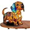 Generico Lampada Gatto in Vetro Colorato - Lampada da Tavolo LED Decorativa 3D - Luce Notturna in Resina - Lampada Stile Tiffany per Salotto, Camera, Ufficio - Lampada da Tavolo Animali,Avoir