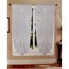 GBiancheria Coppia Tende a Pacchetto Regolabili a Vetro ESTER per Finestra 60X150cm e Portafinestra 60x240cmpronte da appendere (60x150, Bianco-Beige)
