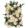LQSYBHD Pannello Murale Floreale in Seta, 60 X 40 Cm, DIY Muro di Rose Fiori Artificiali per Giardino, Balcone, Strada, Matrimonio, Fai da Te (Rosa Bianca+Foglie Verdi)