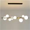 Pilanp Lampadario lineare Creativo Lampadario Nordico G9 LED per Interni Lampadario di Vetro a Globo per Sala da Pranzo Ufficio Bar Isola di Cucina 8 luci 43.3in Luce a Sospensione