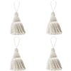 Fenghuangwu - Set di 4 eleganti nappe in poliestere, accessori per fai da te, per chiavi, mobili, decorazione leggera e decorazione della casa, colore beige