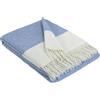 STTS International - Coperta in cashmere, 100% lana merino e cashmere, 140 x 200 cm, plaid Faro, molto morbida (Blu chiaro-Bianco (M))