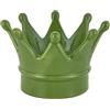 Baroni Home Corona in Porcellana, Decorzione per la casa, Porcellana dipinta a mano, Design moderno e elegante, Corona Svuotatasche e Portacandela, Idea Regalo, 15x15x10 cm (Verde)