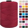 CAMAL Cordino per Borse Uncinetto Macramè Filo 3mm Filo Poliestere 170m Corda Macrame Filato per Borse Uncinetto Spago Colorato Corde Colorate per Artigianato, Lavoro a Maglia (Vino Rosso)