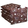 Russo Tessuti Set 6 Cuscini Copri SEDIE Laccetti Imbottiti Coprisedie Love Casa Cuori Paris-Marrone