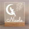 Stileitaliano luce notturna per bambini lampada led personalizzata cameretta 3d comodino notte (Ballerina sulla luna)