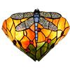 QEGY Libellula Applique da Parete Tiffany Interno, Lampada da Parete Vetro Vintage, Lampada a Muro Retrò E27 con Paralume in Colorato Decorativa, Camera da Letto Corridoio Illuminazioni per Pareti