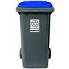 Mobil Plastic - Bidone Raccolta Differenziata 120 Litri con Coperchio e Ruote per Esterni | Fondo Grigio e Coperchio Blu | Plastica Resistente | Certificato UNI EN 840
